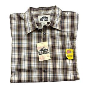 Brand new with‎ Tags Men’s Old Mill Short Sleeve Woven Plaid Shirt Size XL